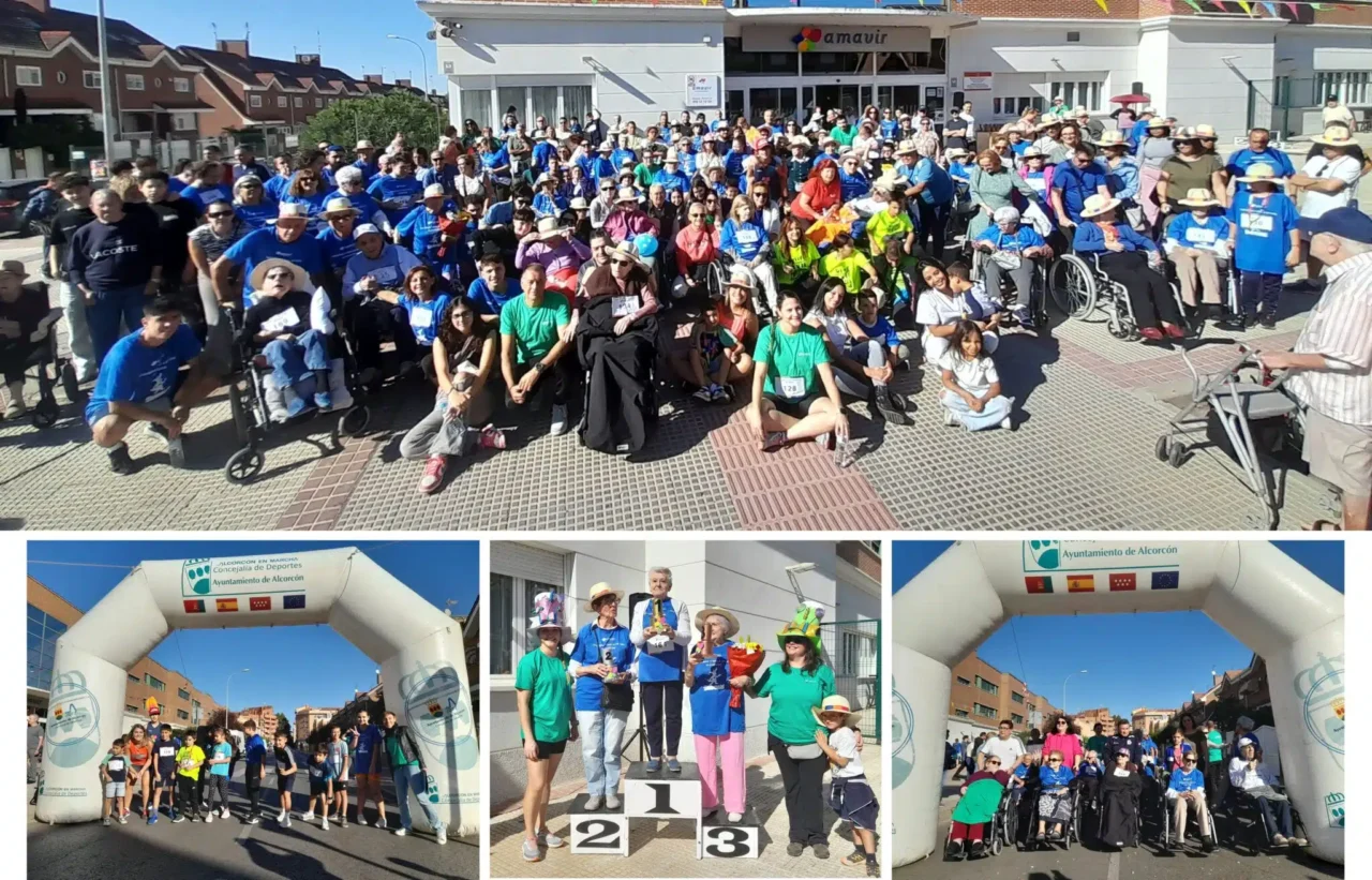 Participantes en la V Milla de Oro de Amavir Alcorcón, evento inclusivo.