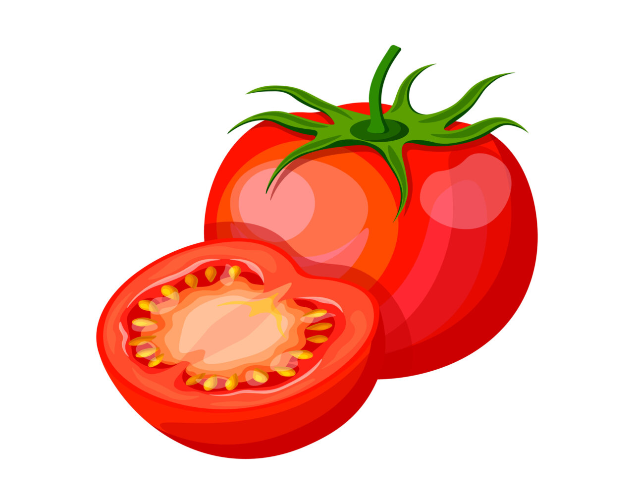 tomate mostrando su interior